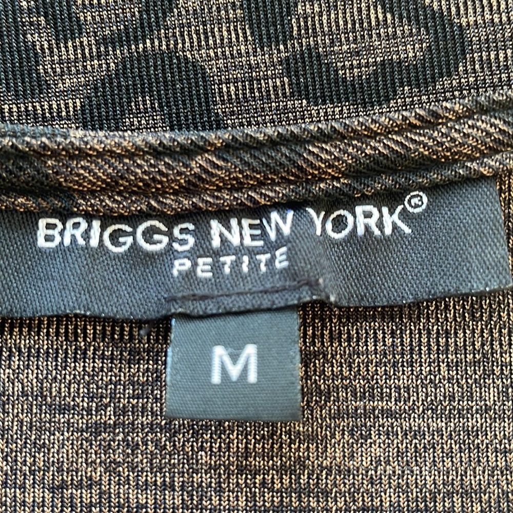 Briggs New York Petite leopard print cowl neck stretch blouse size medium - Picture 7 of 7